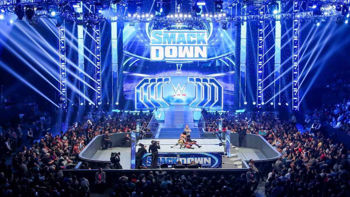 The set for WWE Friday Night SmackDown