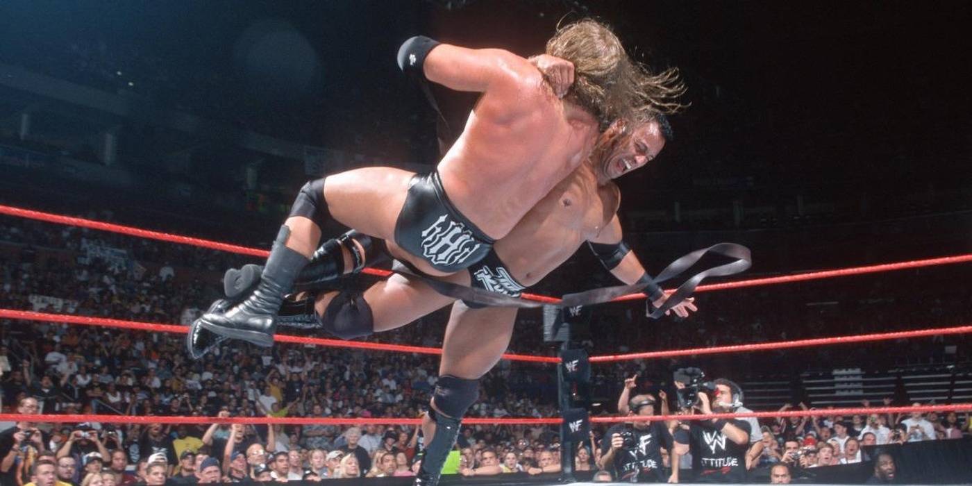 The Rock vs Triple H in a WWE Strap Match