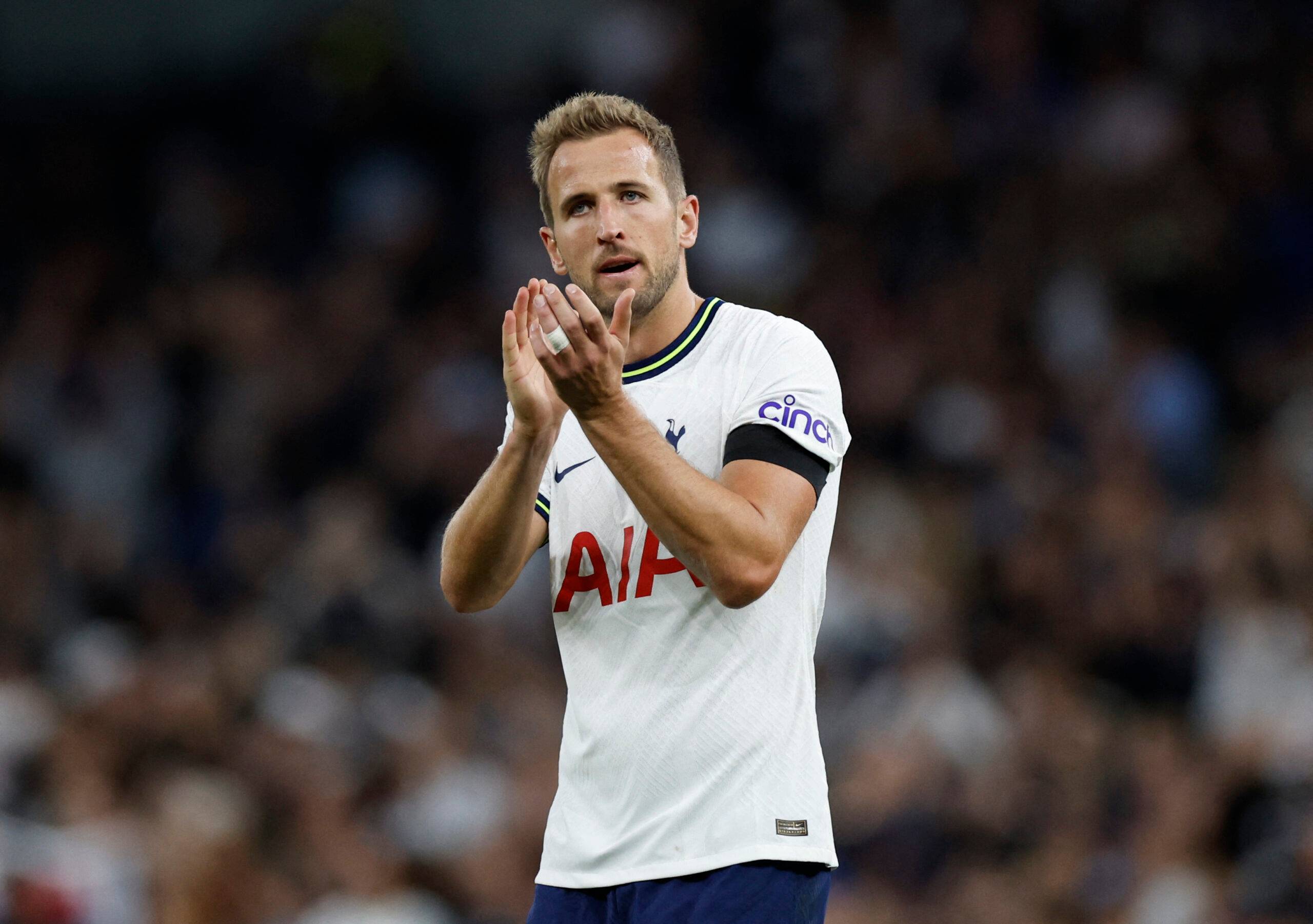 Tottenham Hotspur's Harry Kane applauds fans