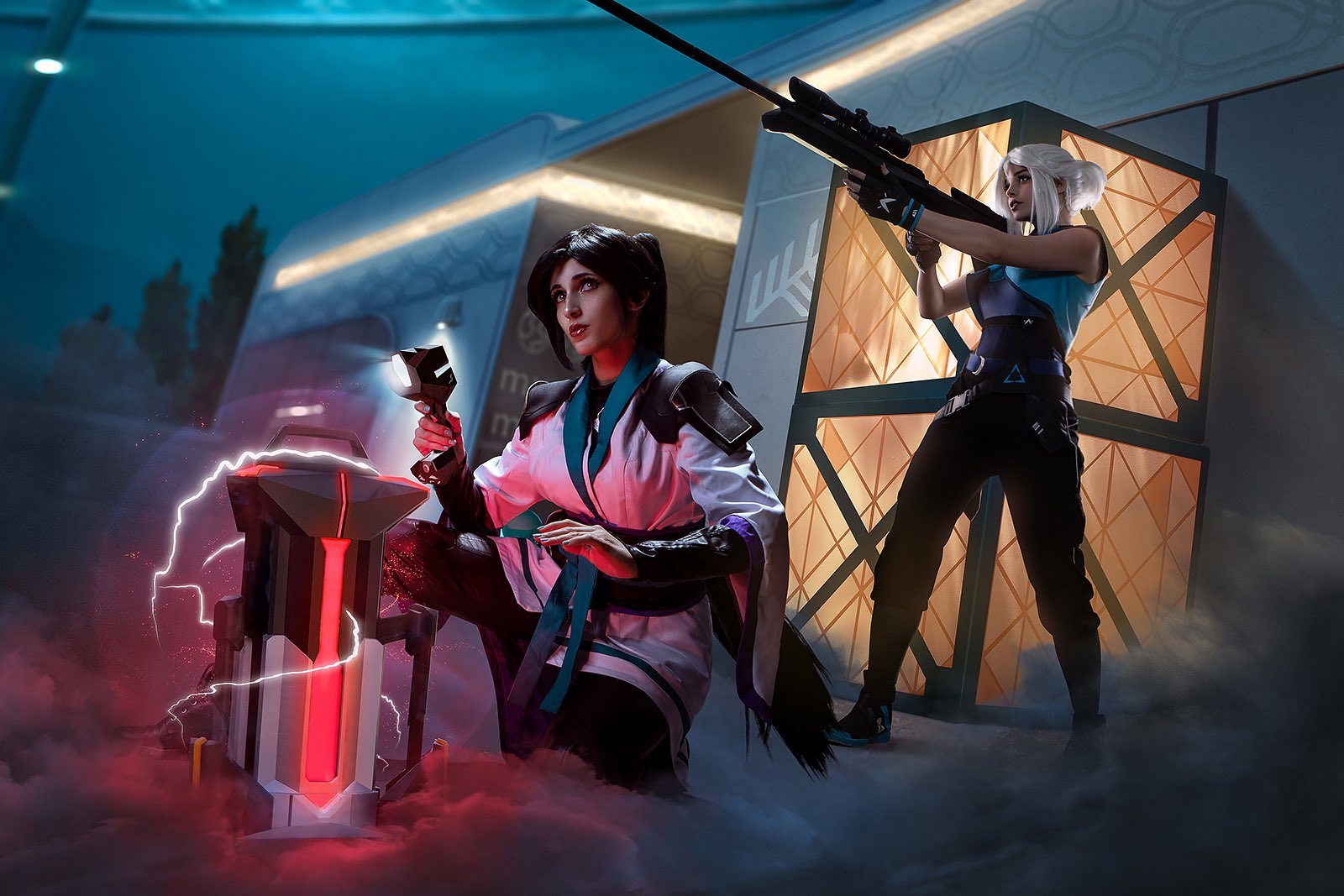 Valorant Art featuring two women with guns