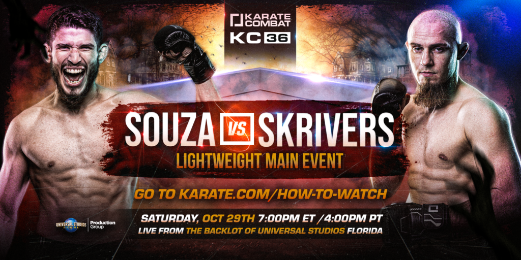 Bruno Souza will fight Edgars Skrivers in the main event of Karate Combat 36