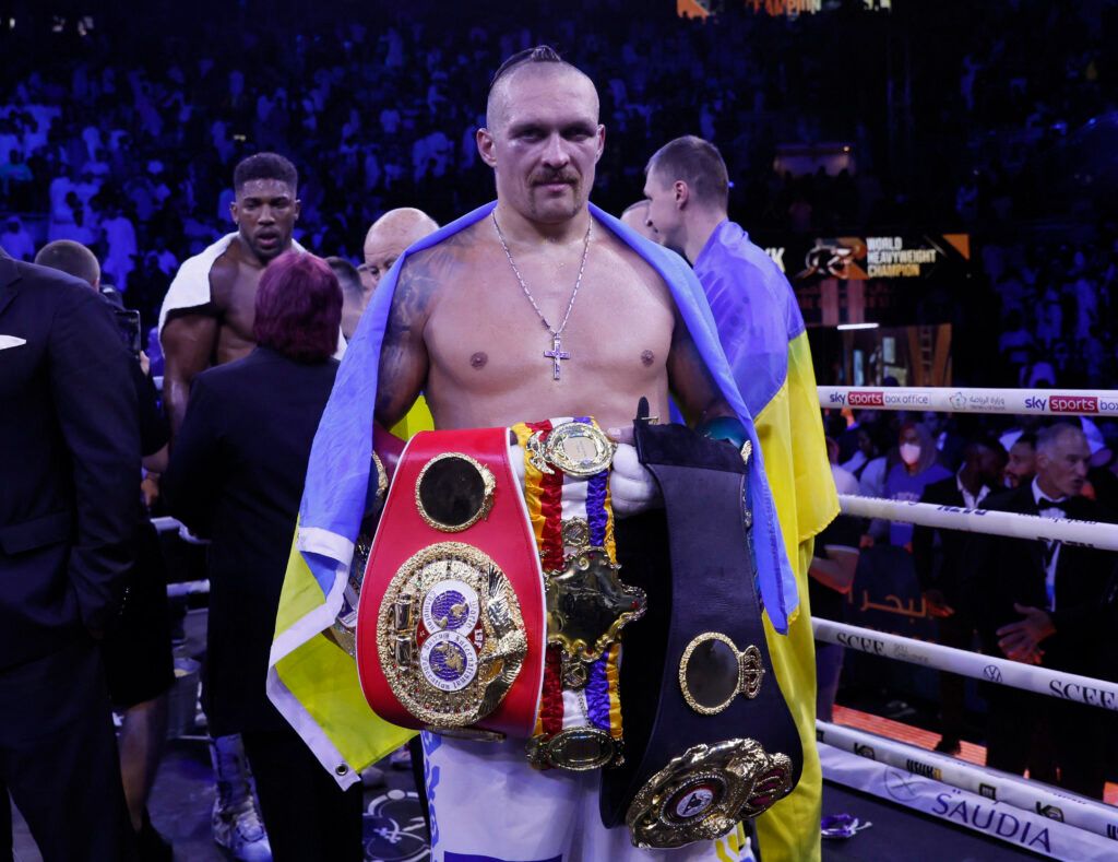 Oleksandr Usyk currently holds three out of the four major belts