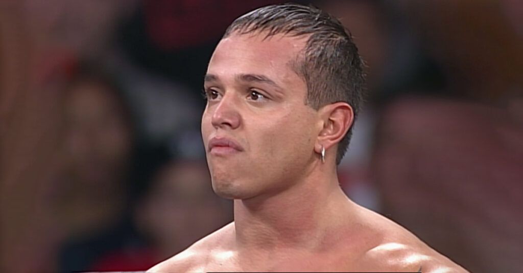A photo of Rey Mysterio without his mask