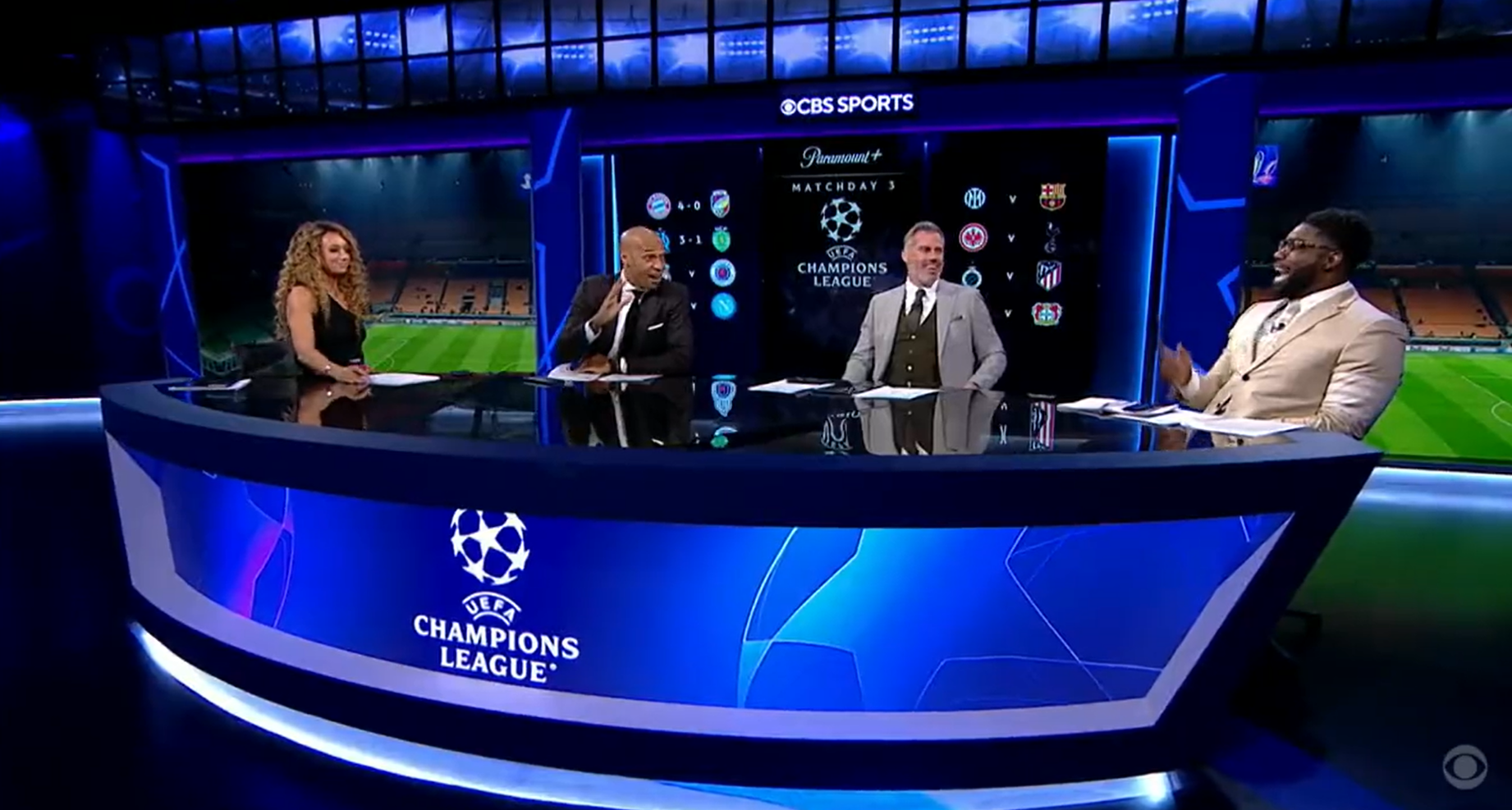 Presenter had Henry & Carragher in stitches after tearing into Richards' CL record on live TV
