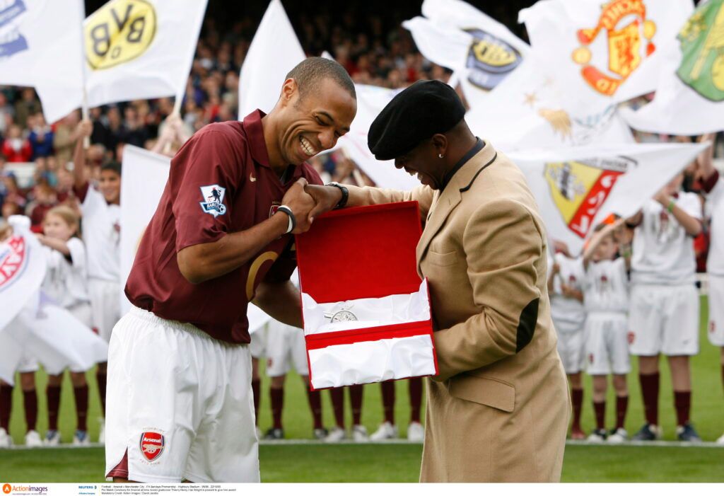 Arsenal legends Henry and Wright.