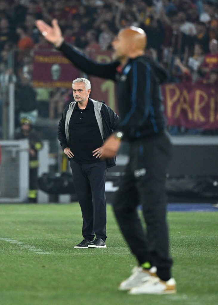 Jose Mourinho and Luciano Spalletti in Roma 0-1 Napoli