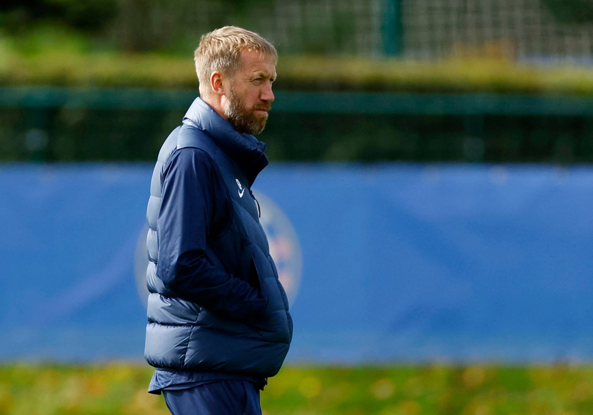 Chelsea manager Graham Potter during training