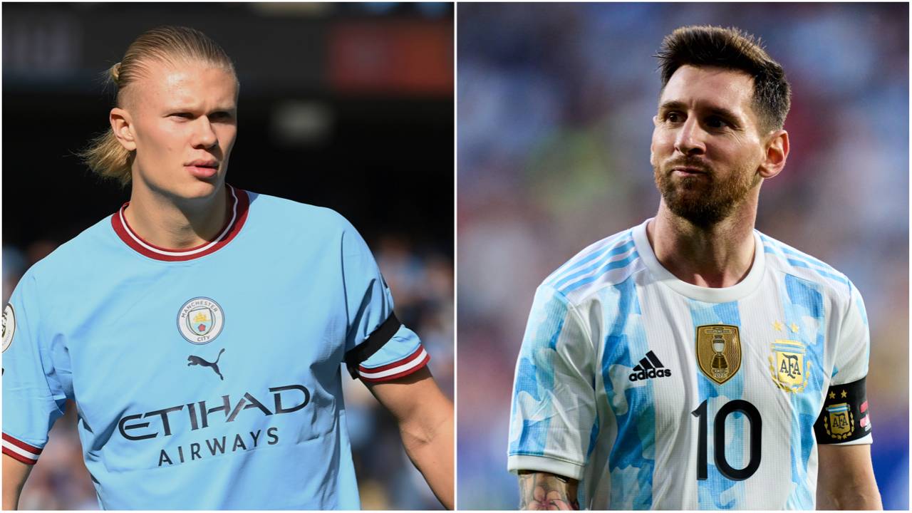 Pep Guardiola explaining the difference between Erling Haaland and Lionel Messi goes viral