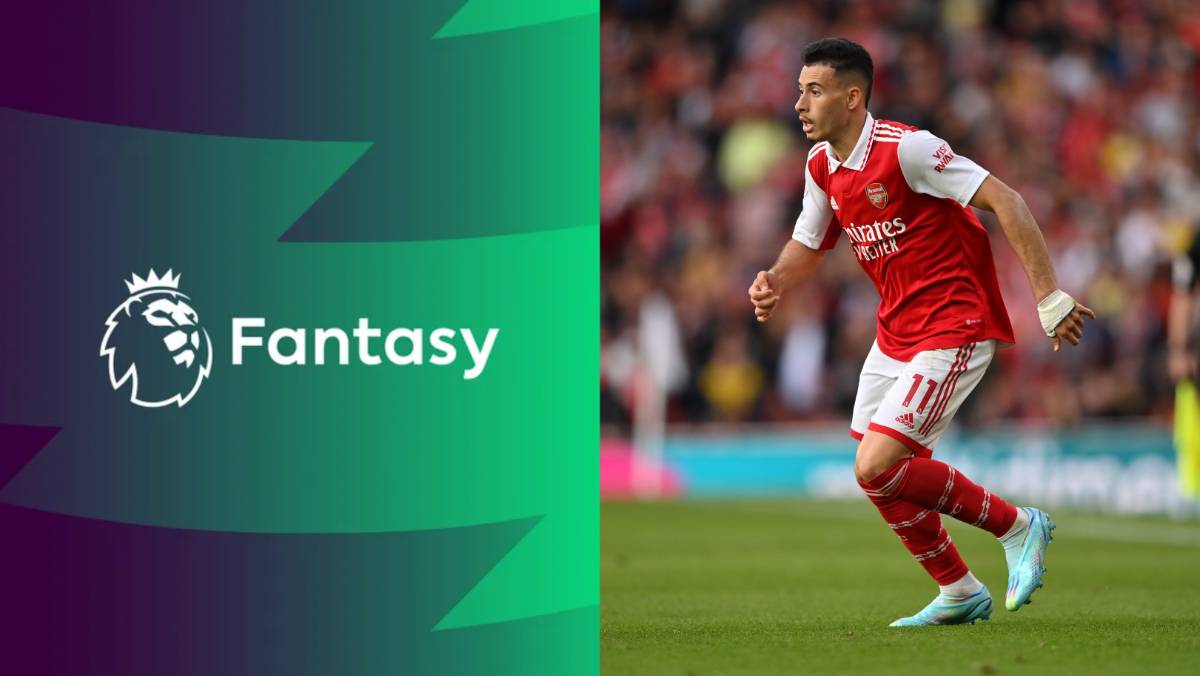FPL Logo and Gabriel Martinelli of Arsenal