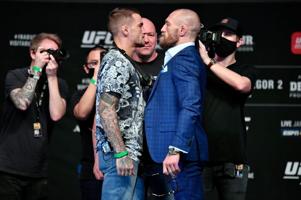 Dustin Poirier face-to-face with Conor McGregor