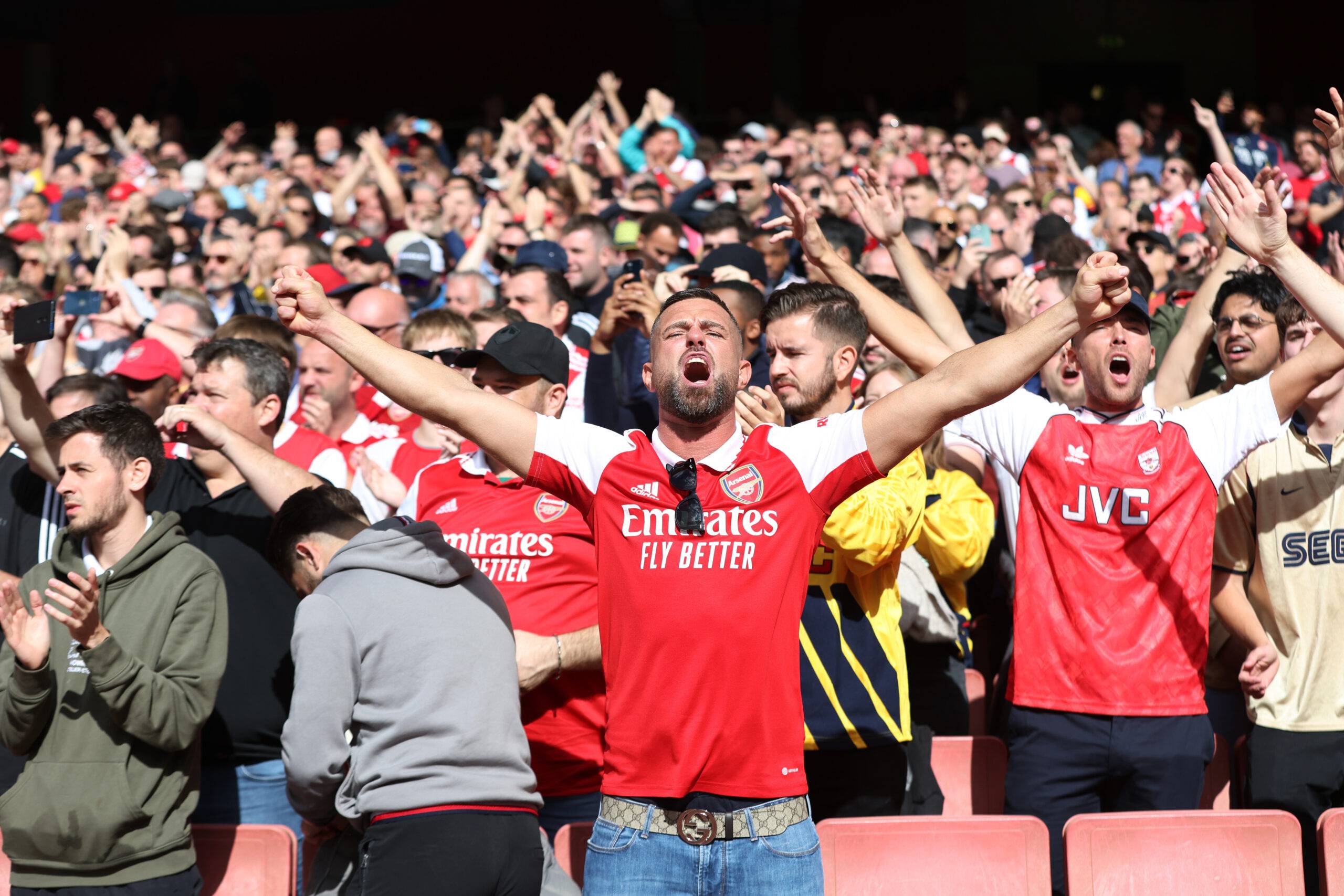 Arsenal fans in action