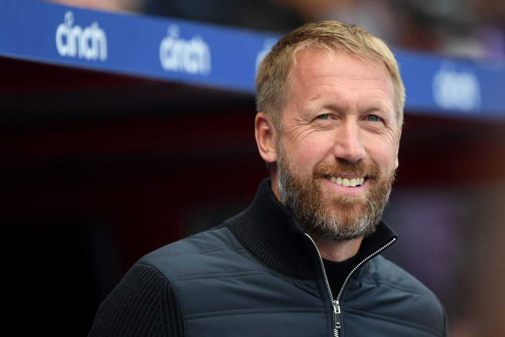 : Graham Potter, Chelsea manager looks on before the Premier League match 