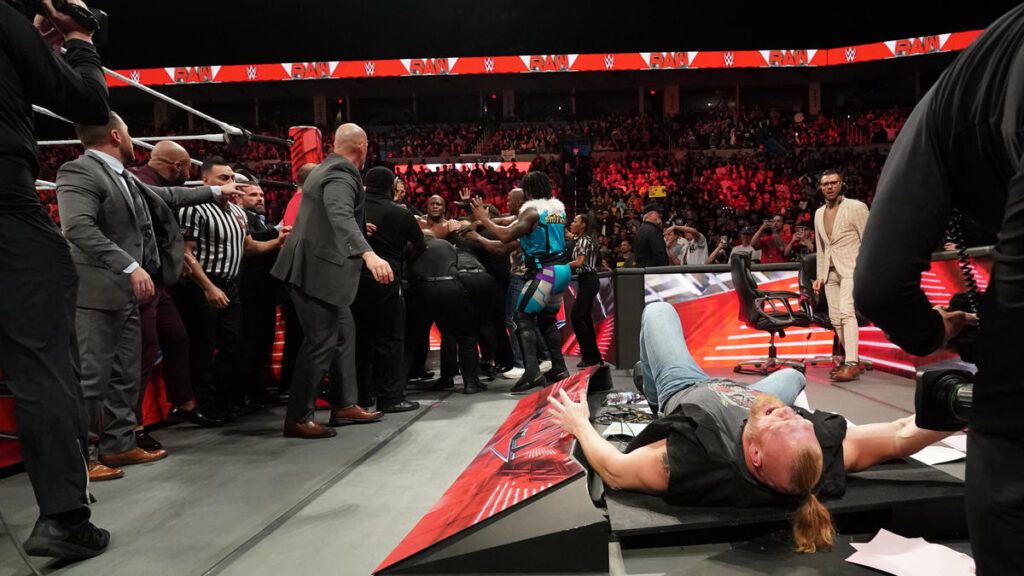 Brock Lesnar was attacked by Bobby Lashley on WWE Raw