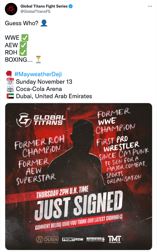 Ex-WWE star joins Deji v Floyd Mayweather boxing card