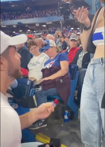 Baseball fan slapped after gummy ring proposal at MLB game