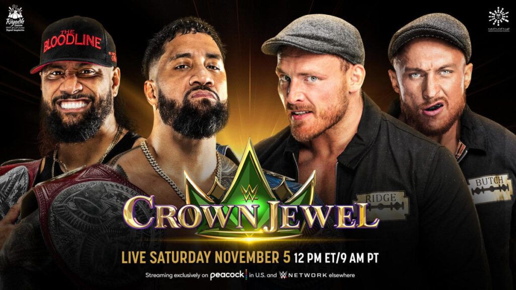 Poster for WWE Crown Jewel Usos vs Brawling Brutes