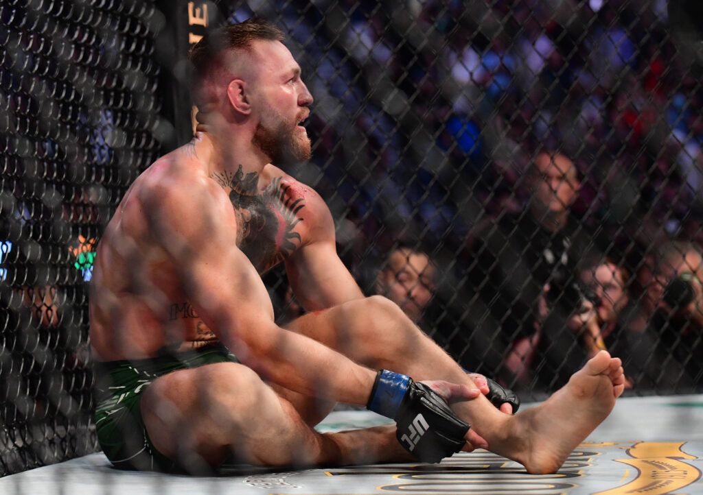 Conor McGregor is still recovering from a serious leg fracture he suffered last July