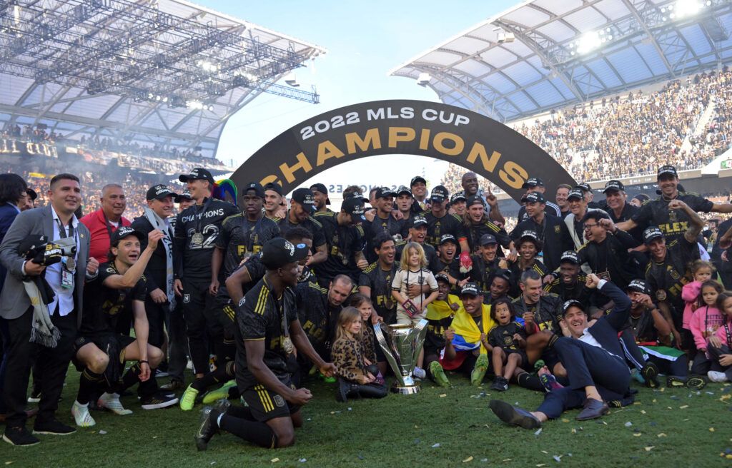 LAFC celebrate winning the MLS Cup.