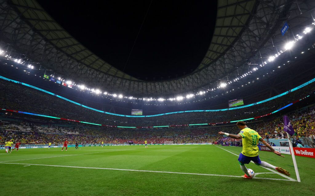 Neymar in action for Brazil vs Serbia at the 2022 World Cup