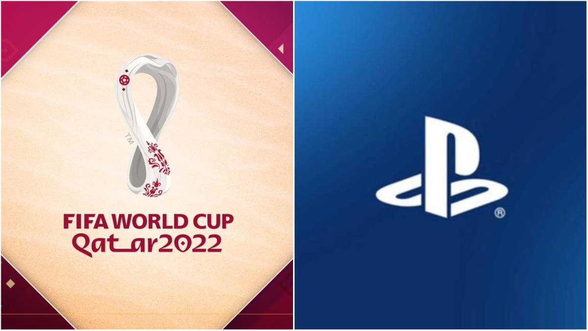 World Cup 2022 logo and PlayStation logo