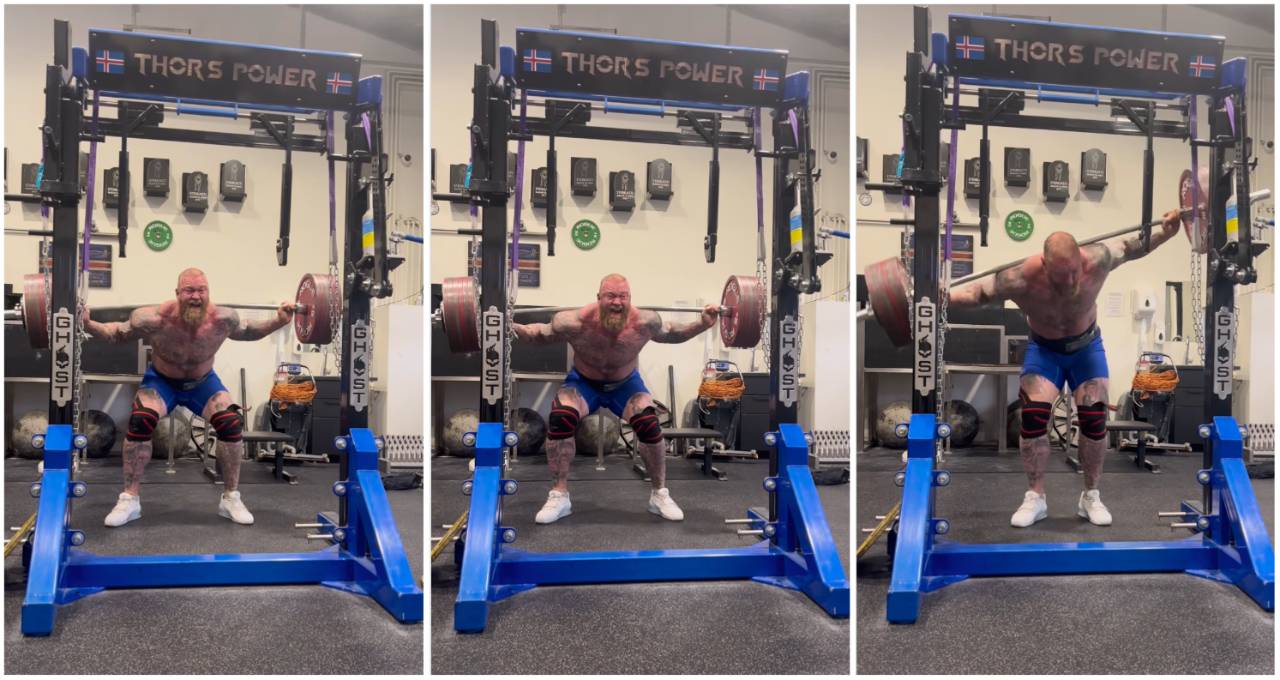 Hafthor Bjornsson drops 340KG weight on himself during squat