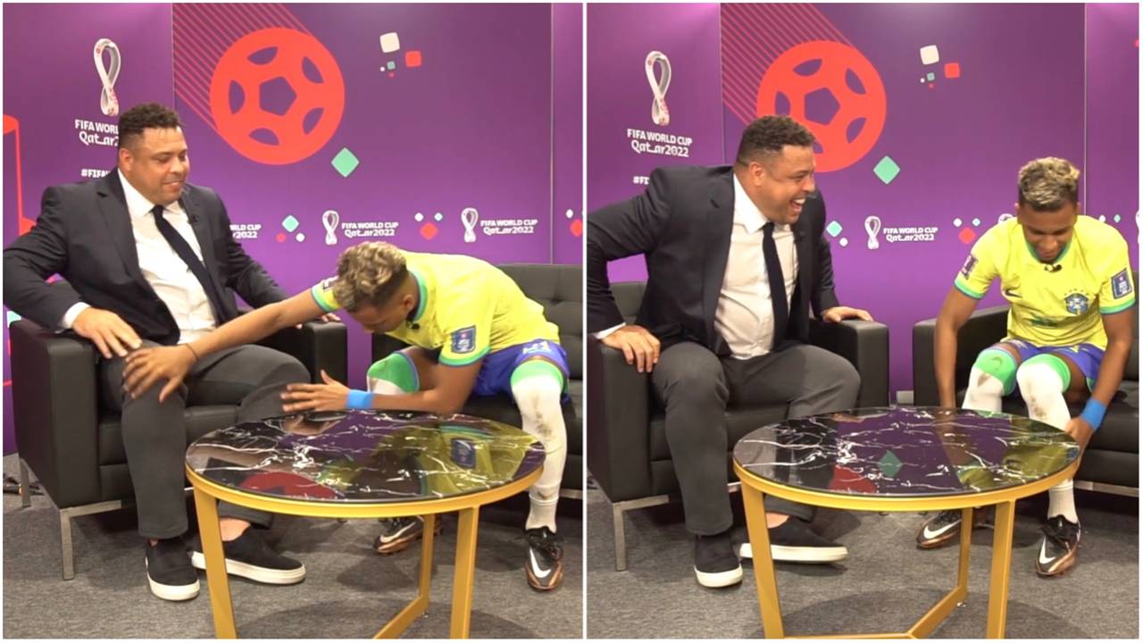 Brazil’s Rodrygo goes viral as he tries to get Ronaldo Nazario’s powers at end of interview