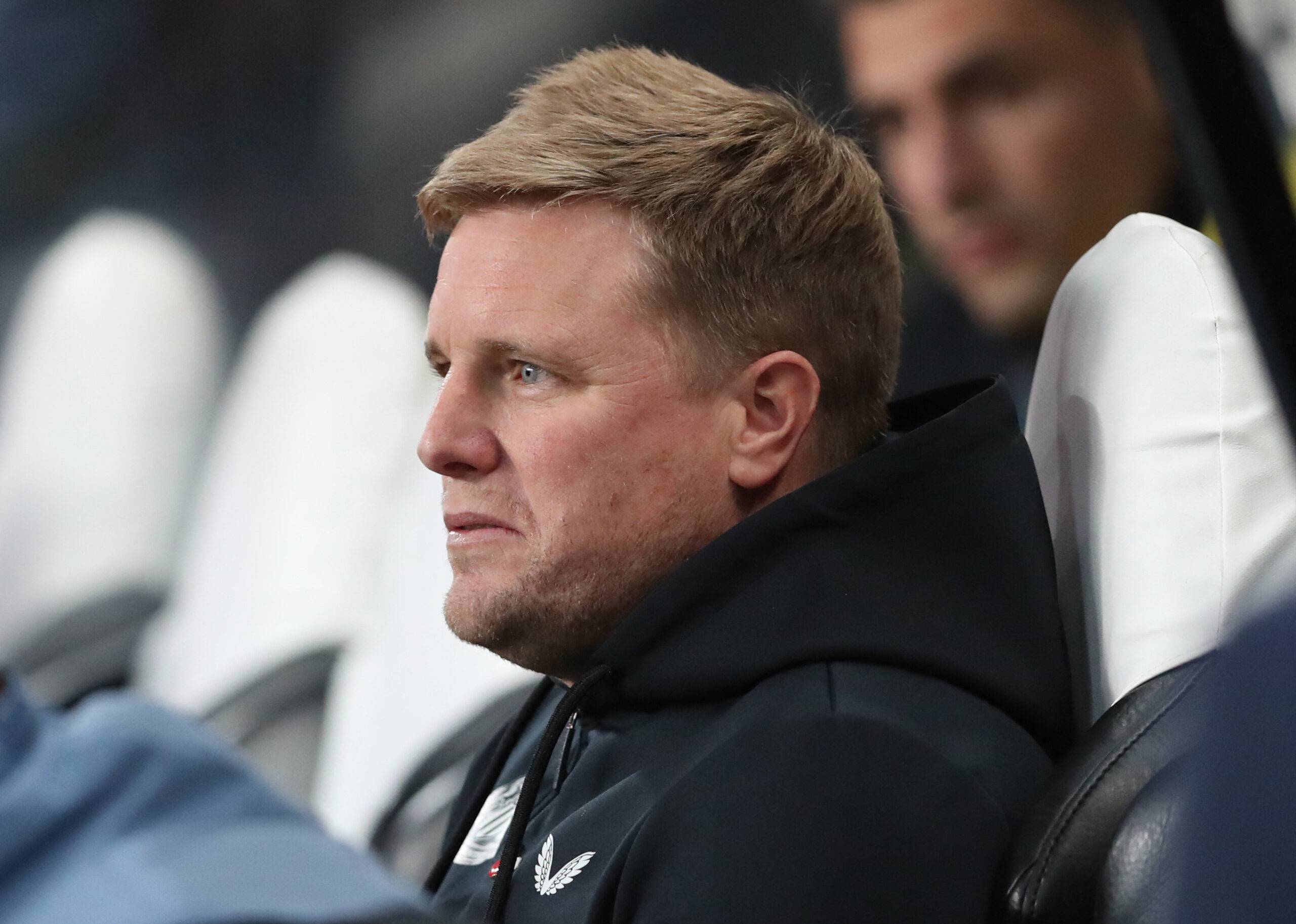 Eddie Howe in the dugout during Newcastle United vs Crystal Palace