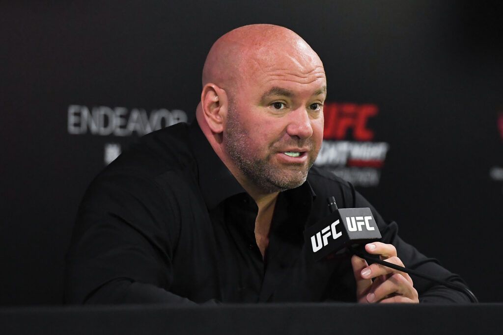Dana White speaks at a press conference