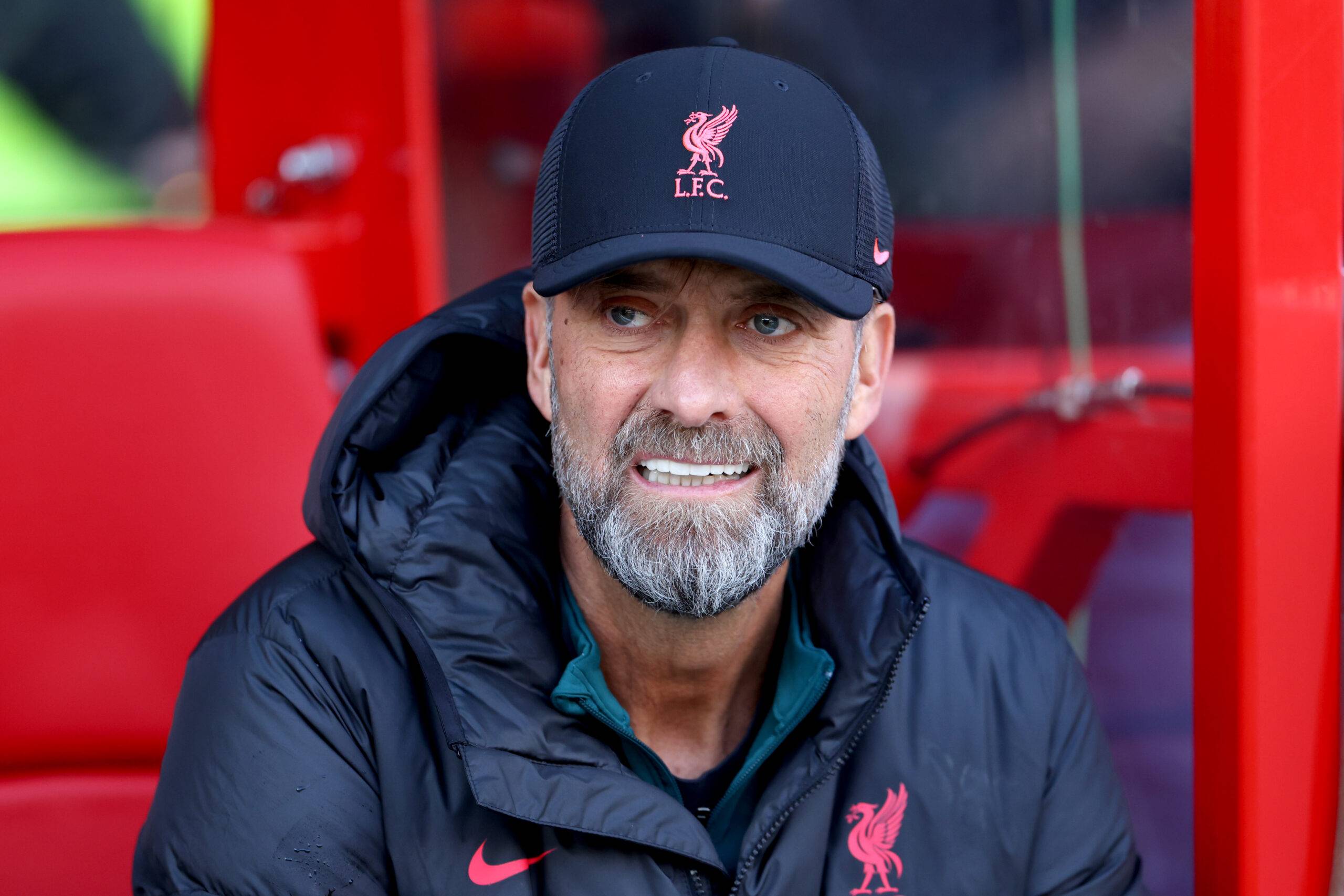 Liverpool manager Jurgen Klopp looks on