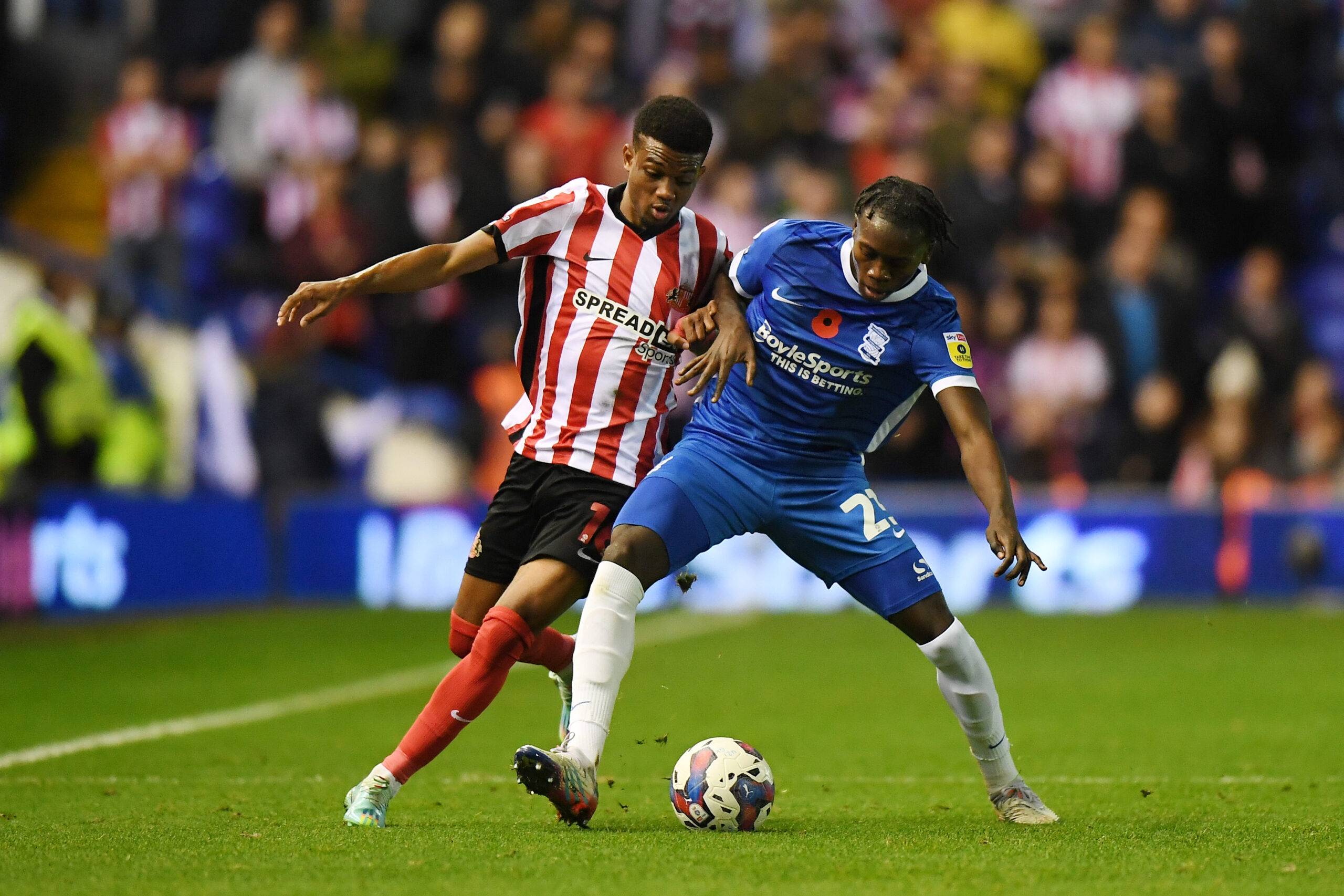Amad Diallo on the ball for Sunderland vs Birmingham