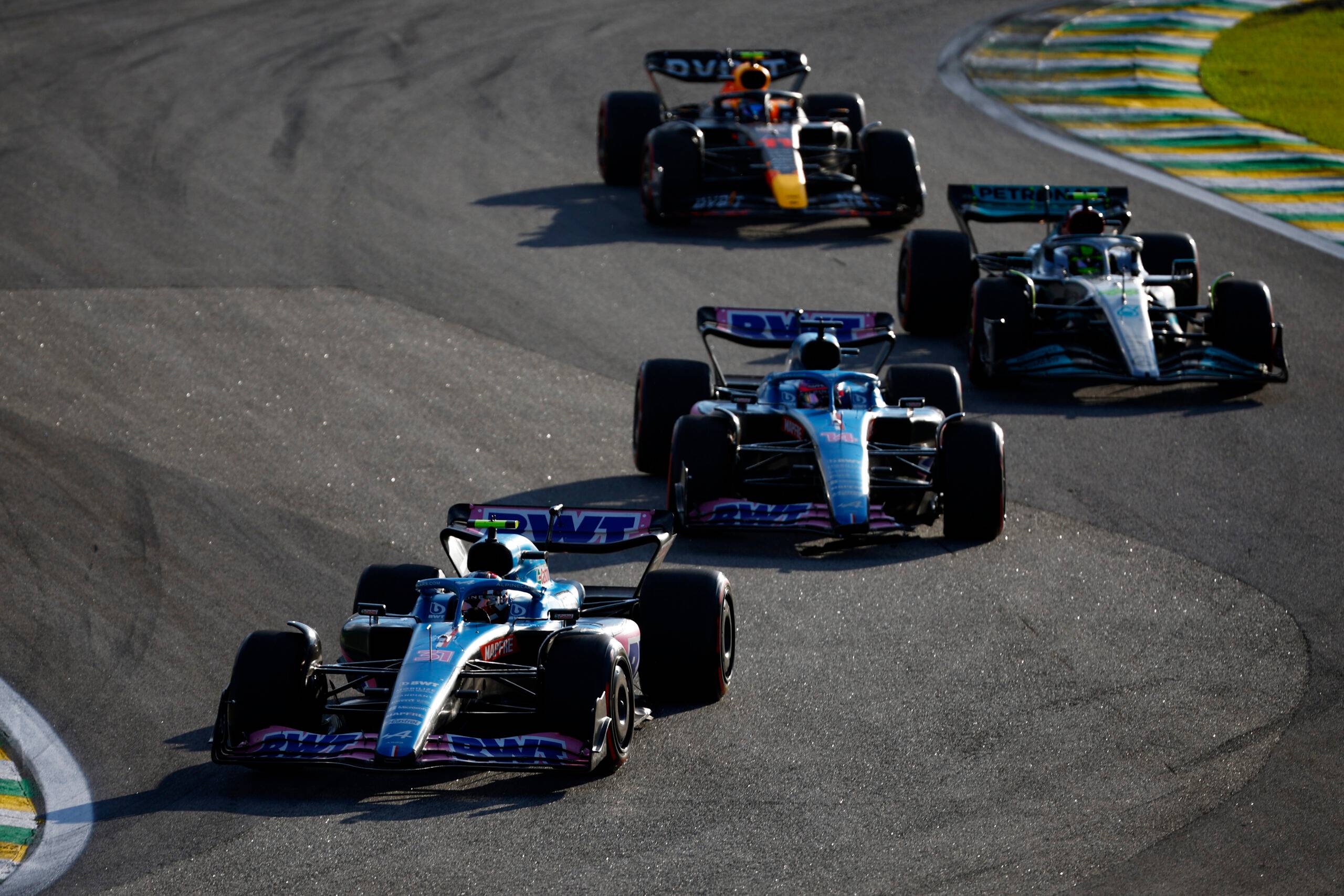 Fernando Alonso driving in Brazil Sprint