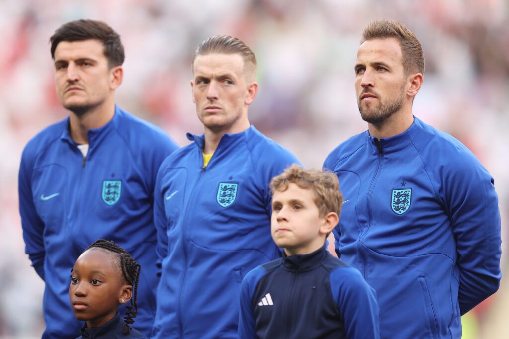 Harry Maguire, Jordan Pickford and Harry Kane line up for England game