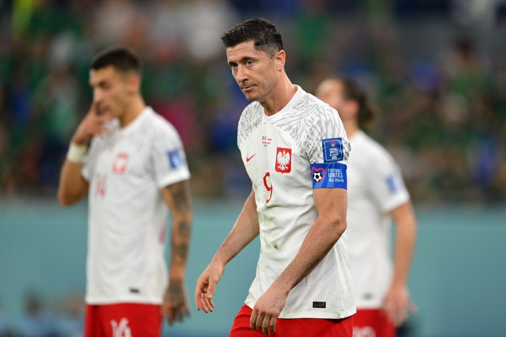  Robert Lewandowski of Poland reacts during the FIFA World Cup