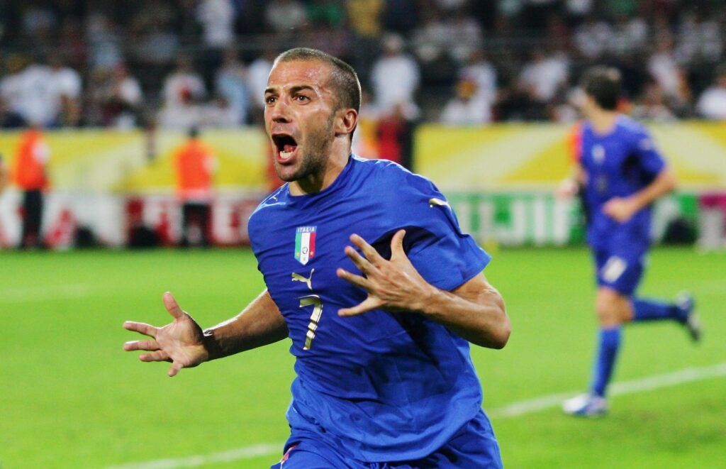 Del Piero festeggia il gol del Mondiale 2006 contro la Germania