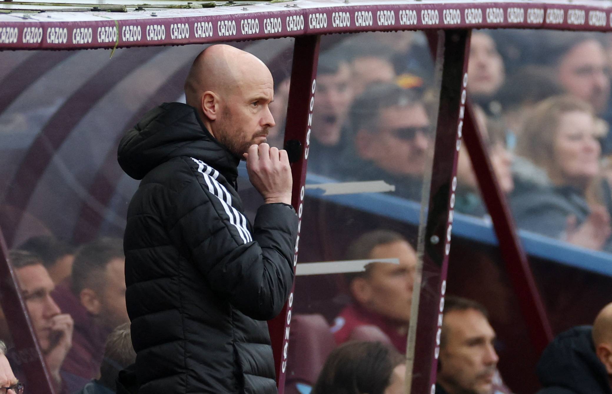 Manchester United manager Erik ten Hag in deep thought