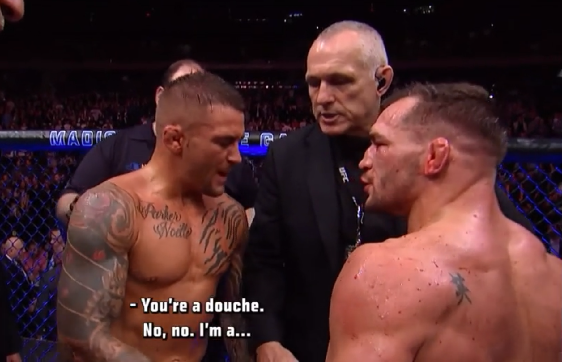 UFC 281: New footage of Dustin Poirier & Michael Chandler's post-fight argument