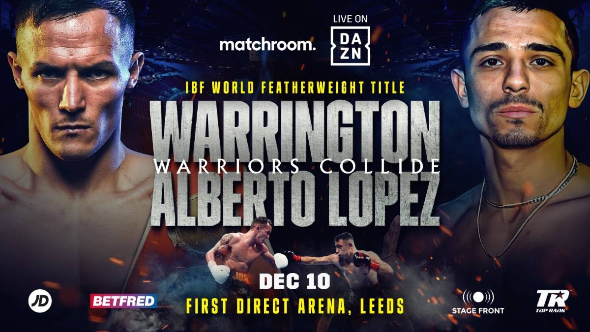 Warrington vs Lopez Matchroom and DAZN poster
