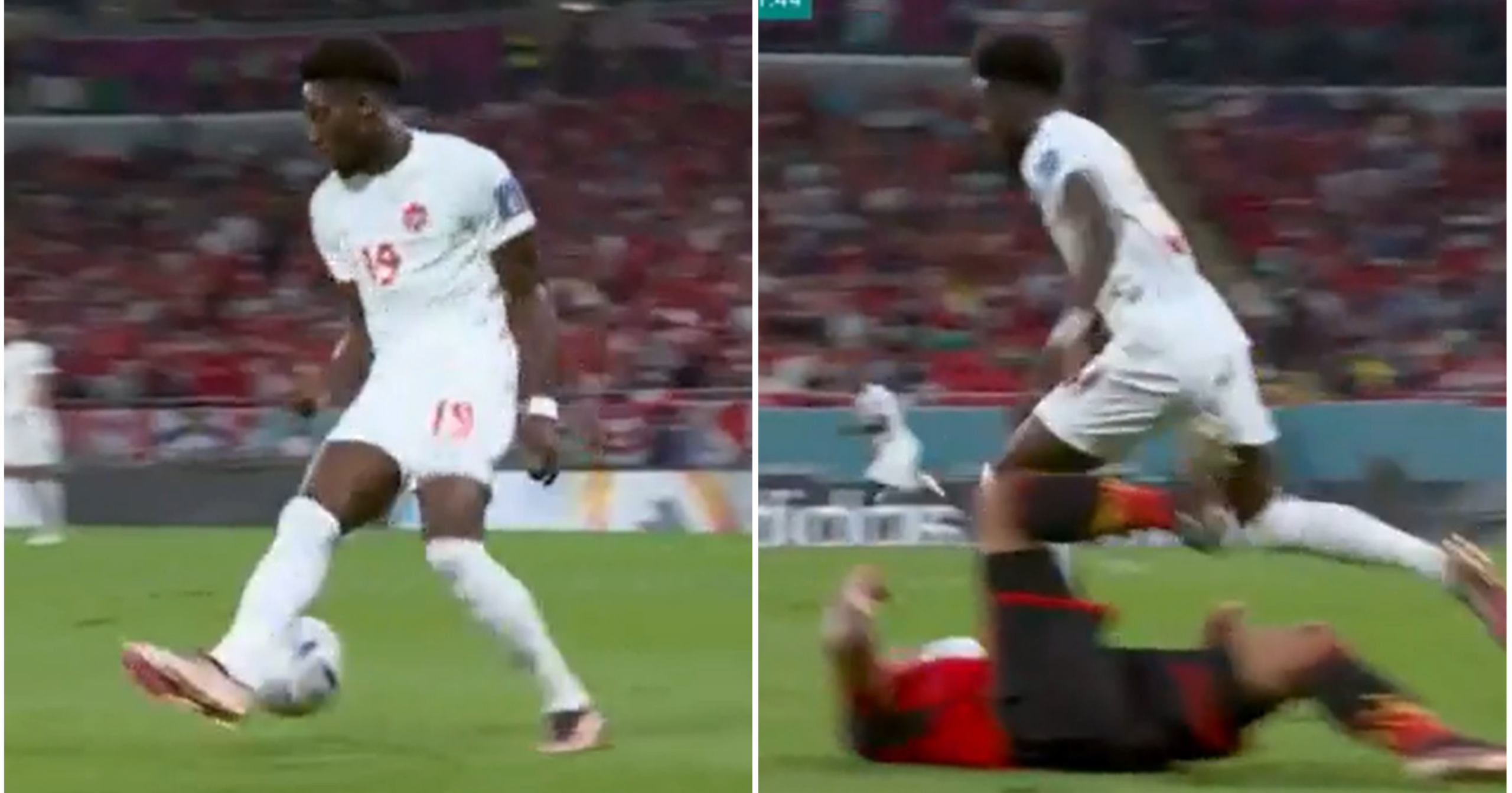 Alphonso Davies dropped Youri Tielemans with filthy chop in Belgium vs Canada - GIVEMESPORT