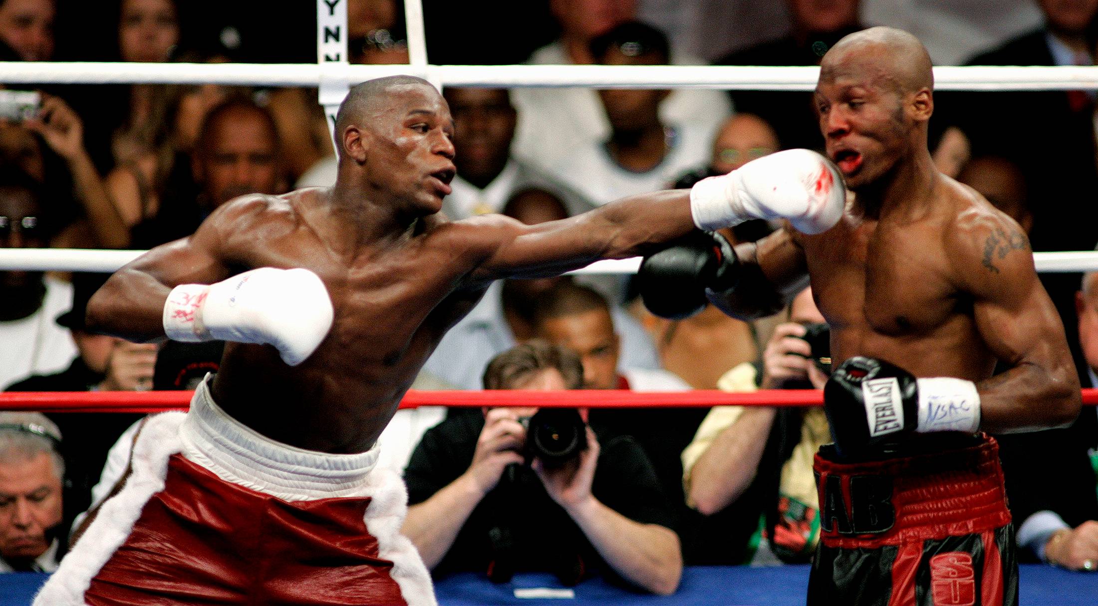 Floyd Mayweather was on the receiving end of a low blow from Zab Judah
