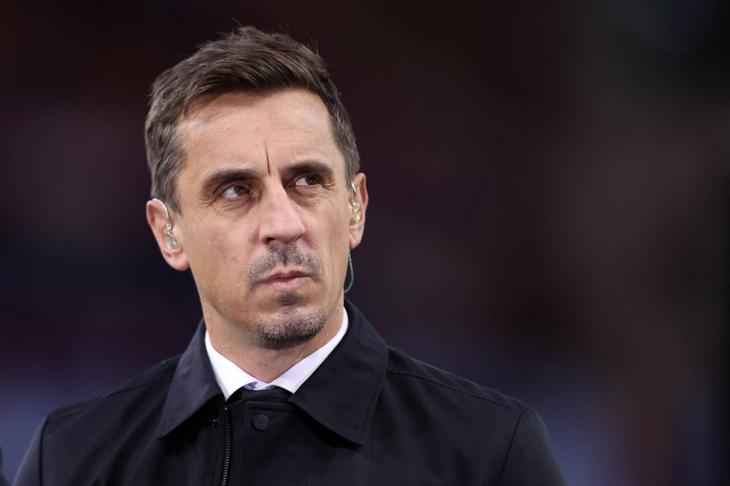Gary Neville stares into crowd