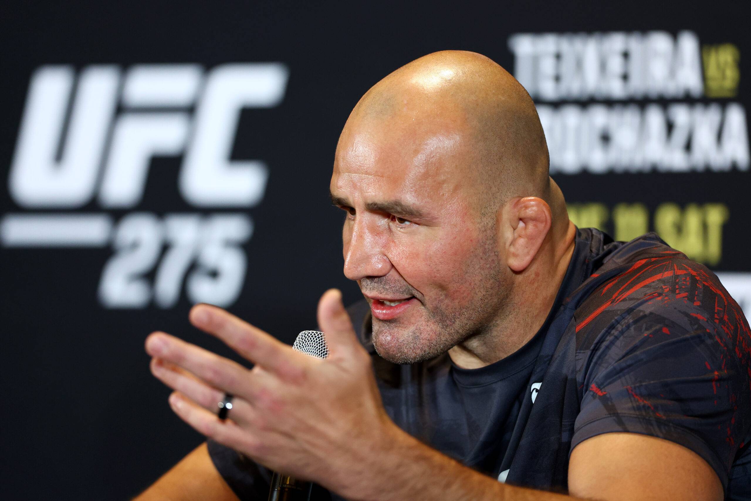 Glover Teixeira isn't happy with the UFC's decision to book Jan Blachowicz vs Magomed Ankalaev for the vacant light heavyweight title