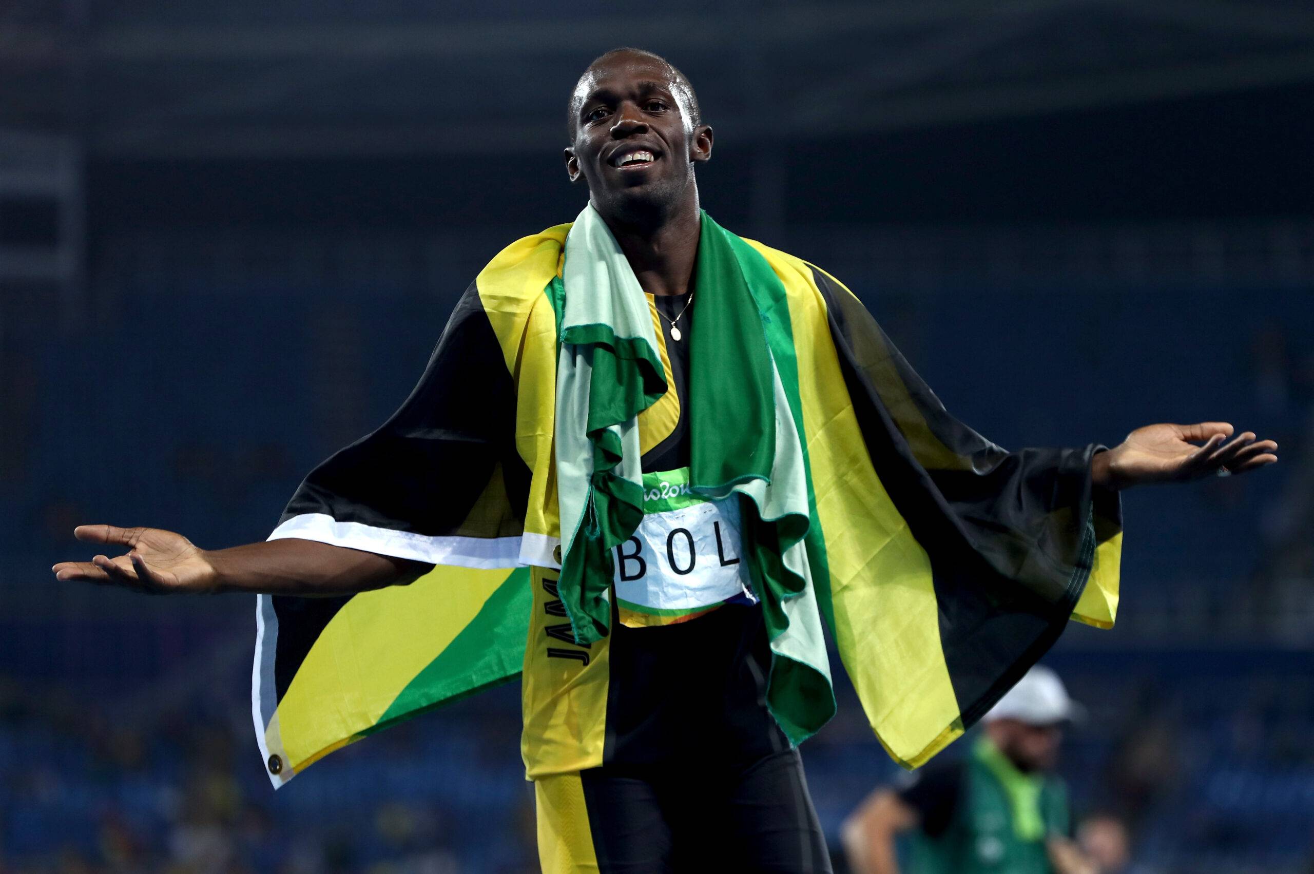 Usain Bolt celebrates during the 2016 Olympic Games