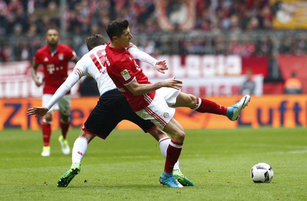 Robert Lewandowski of Bayern Munich in action