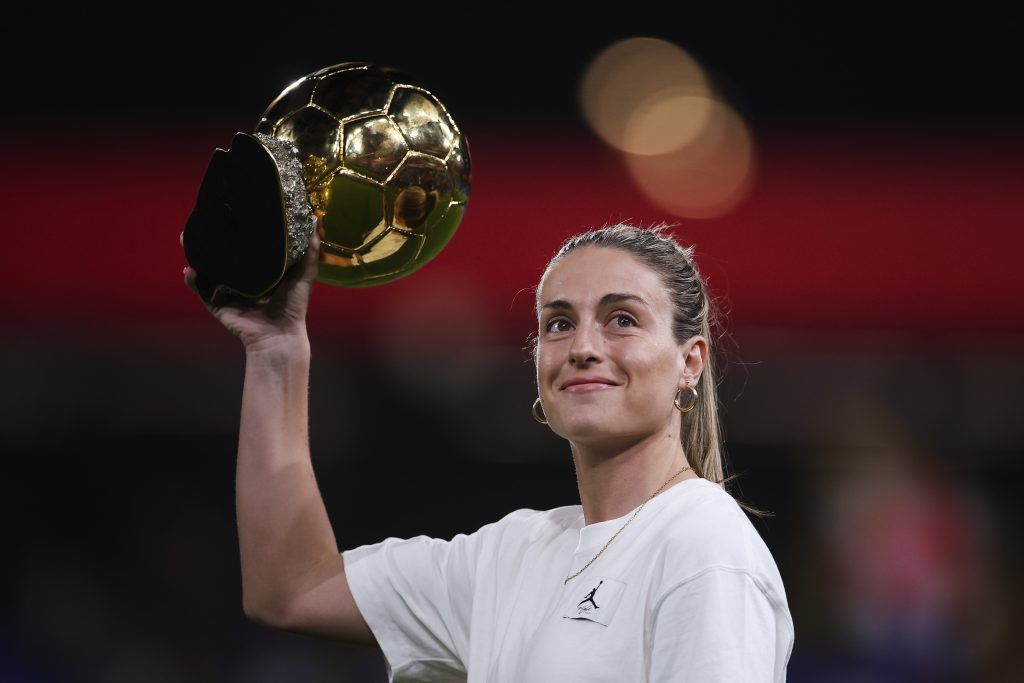 Barcelona's Alexia Putellas with her Ballon d'Or trophy