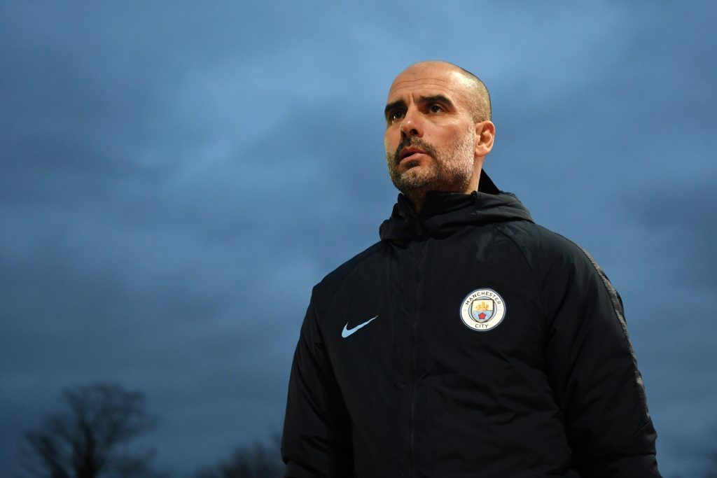 Manchester City Manager Josep Guardiola is watching the FA Cup 5th Round matches. 