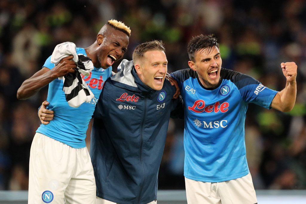 Napoli players celebrating