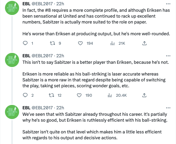 Twitter thread on Sabitzer vs Eriksen