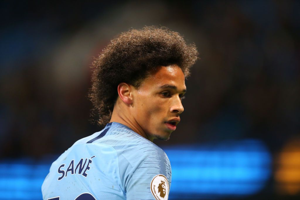 Leroy Sane looking over his shoulder at Man City
